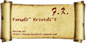 Fenyő Kristóf névjegykártya